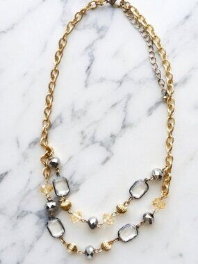 Vintage Double Chain Necklace • Chunky Style • Y2K